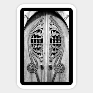 Black and White Mausoleum Doors Sticker